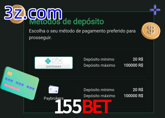 O cassino 155BET oferece uma grande variedade de métodos de pagamento